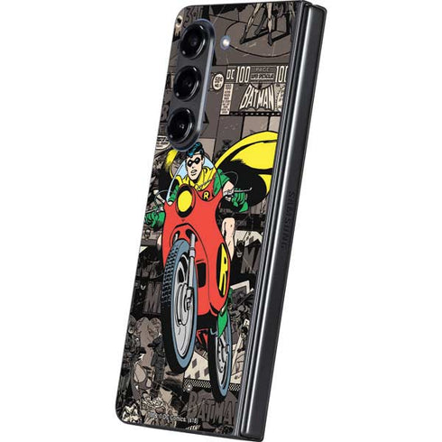 DC Comics Robin Vintage Action pose pattern Galaxy Z Fold5 5G Skin